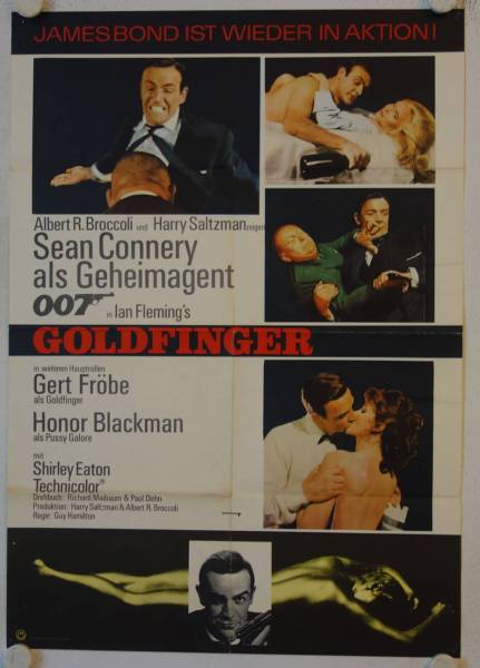 James Bond 007 - Goldfinger originales deutsches Filmplakat (R70s)